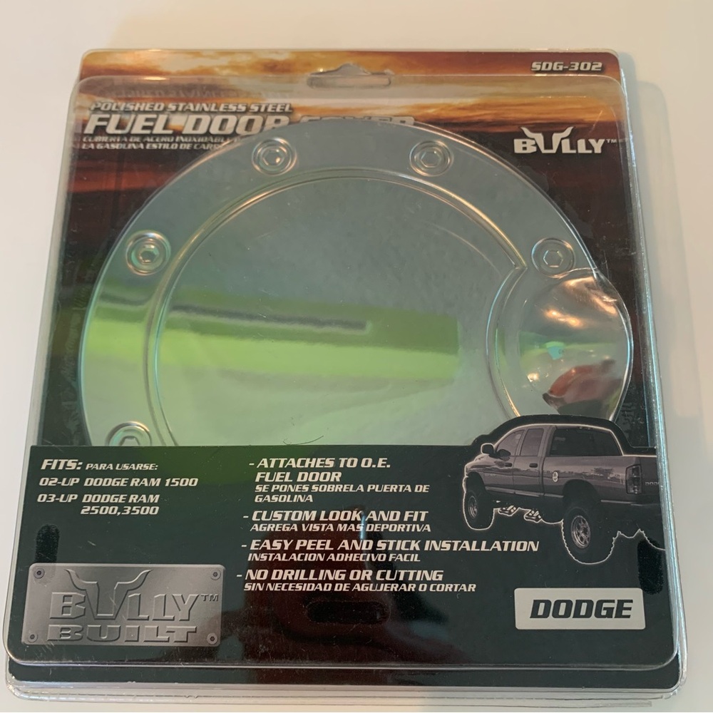 Dodge Ram Polished Stainless Steel fuel door cover NWT see photos for fitment